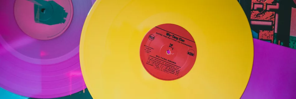 yellow round plastic round table